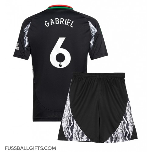 Arsenal Gabriel Magalhaes #6 Fußballbekleidung Auswärtstrikot Kinder 2024-25 Kurzarm (+ kurze hosen)